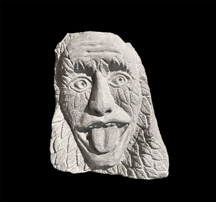 greenman-with-humor-limestone-8-x-6-5-x-3d-brown-county-art-guild