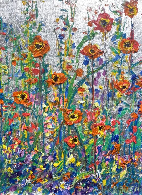 "Memories" <br /> Oil & Silver Leaf, 9x12