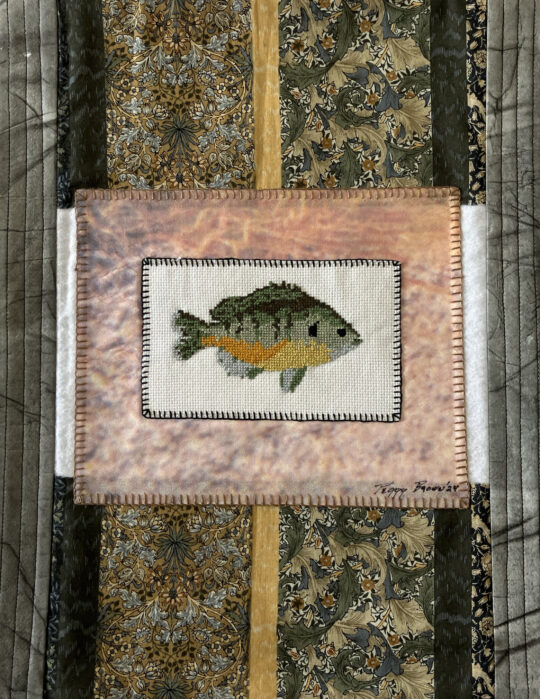 "In My Pond" <br /> Fiber Art, 11 x 14.5