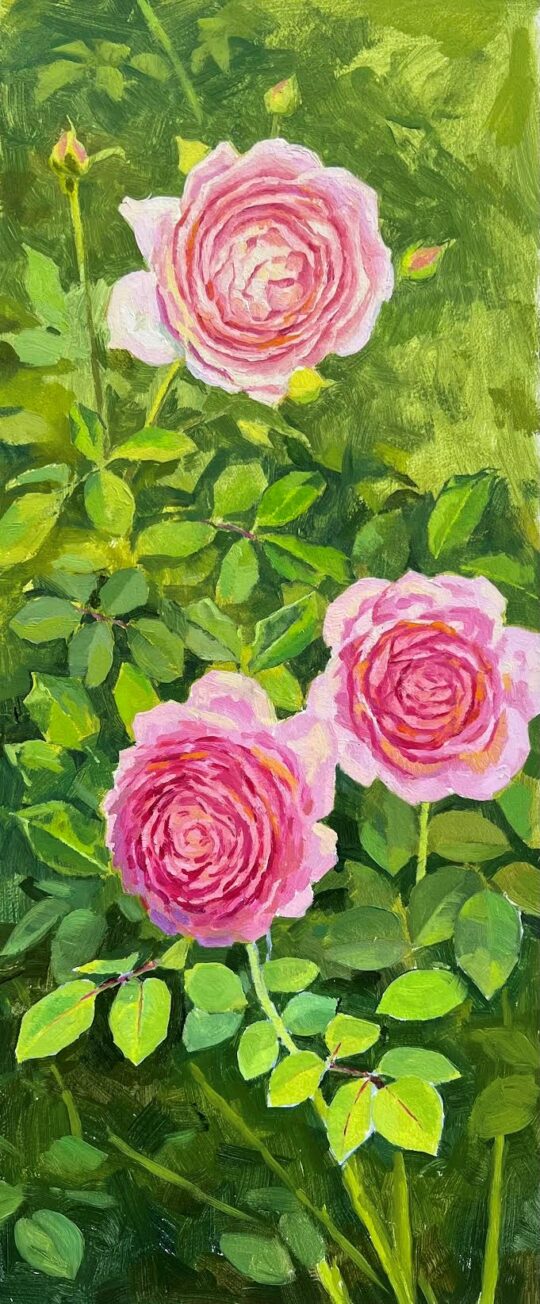 "Roses #1" <br /> Oil, 16 x 6.75