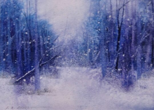 "December Walk" <br /> Watercolor, 8x10