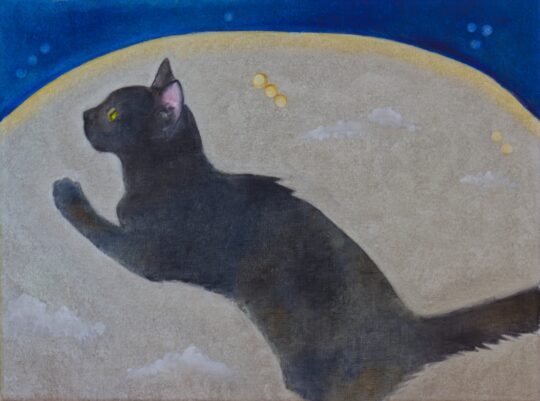 "Cat Worship" <br /> Oil, 9x12