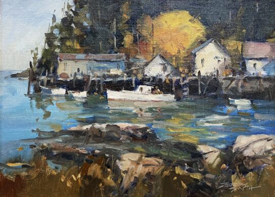 "Harbor Gold" <br /> Oil, 12x16