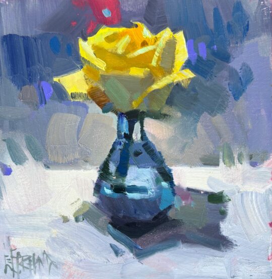 "Yellow Rose" <br /> Oil, 6x6