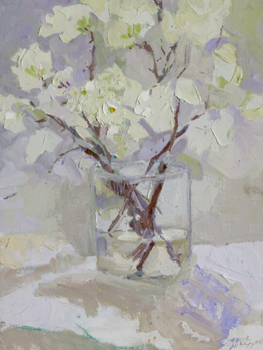 "Pear Blossoms" <br /> Oil, 20x16