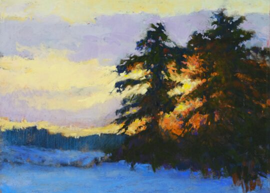 "Winter Sunset" <br /> Pastel, 9x12