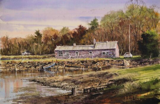 "The Bayou Shed" <br /> Watercolor Gouache, 10x15