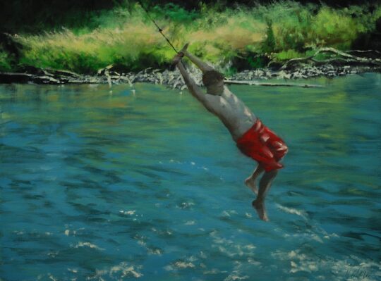 "Is The Water Cold?" <br /> Oil, 18x24