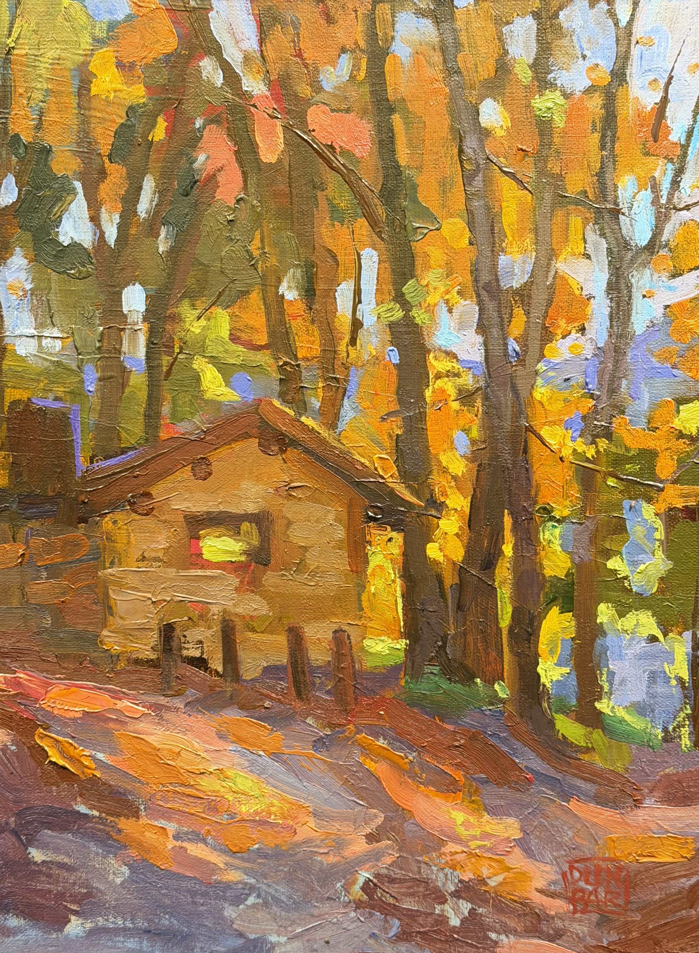 "Shelter House - Ogle Lake" <br /> Oil, 9x12
