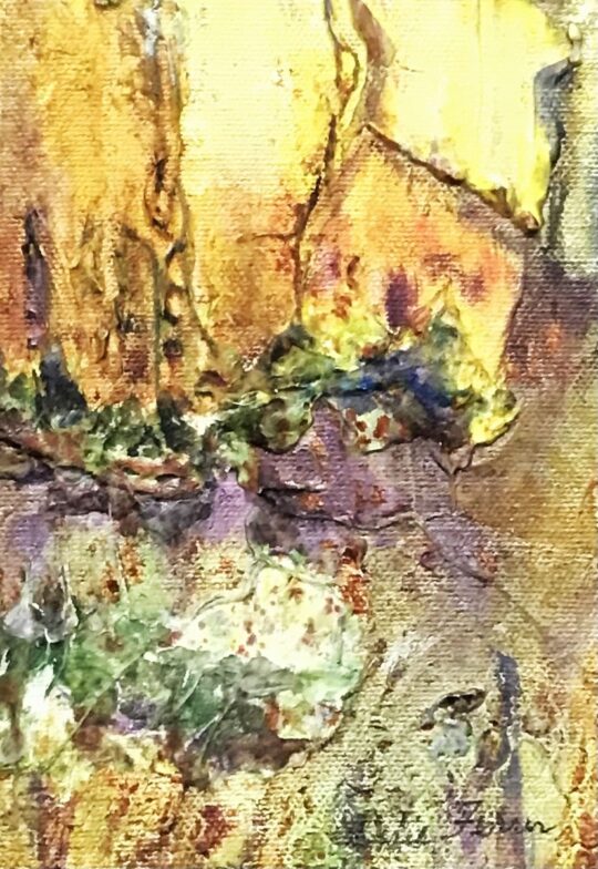 "Hillside Hideaway" <br /> Mixed Media, 5x7