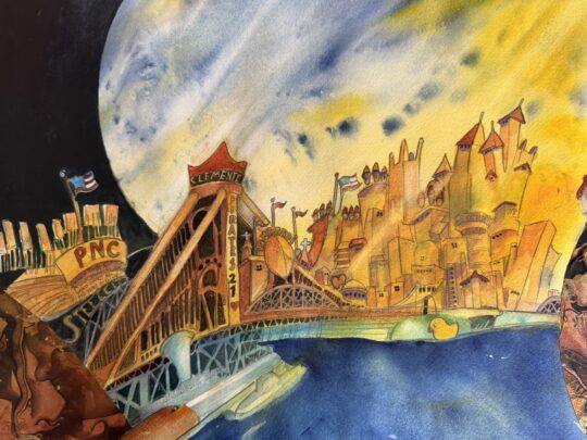 "Pittsburgh - Emerald City" <br /> Watercolor Fusion, 24x30