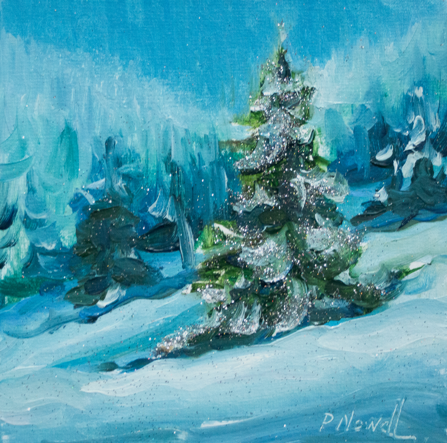 "Frosted" <br /> Oil & Glitter, 5x5