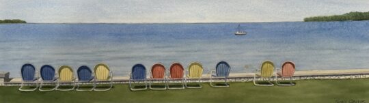 "No Waiting" <br /> Watercolor, 12x32