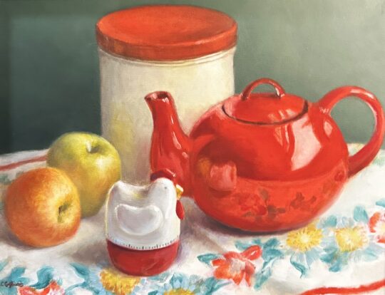 "Red Teapot Retro" <br /> Oil, 11x14