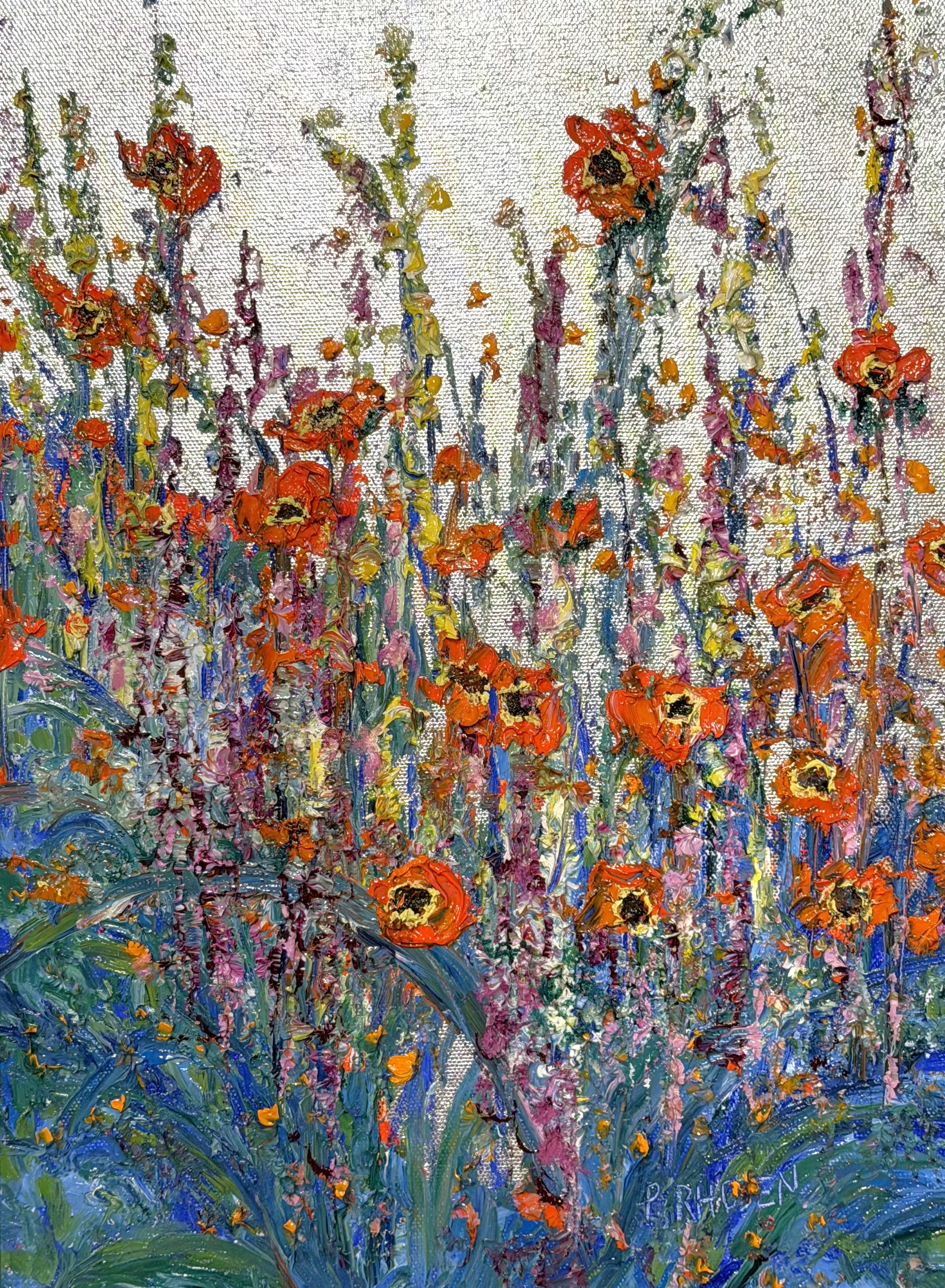 "Colors Popin 2" <br /> Oil & Silver Leaf, 12x16