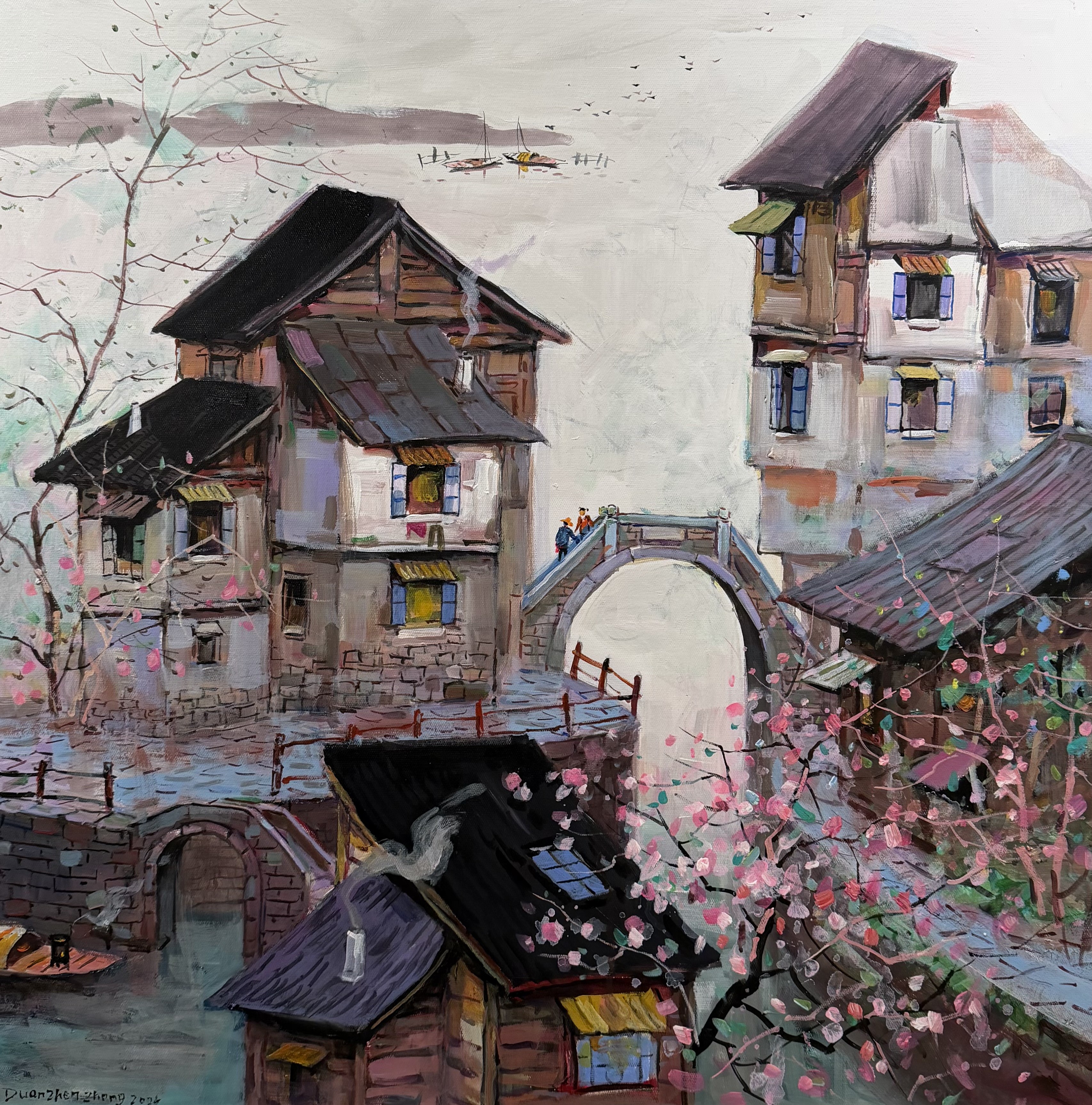"Watertown South China"<br /> Oil, 30x30<br /> No. 37