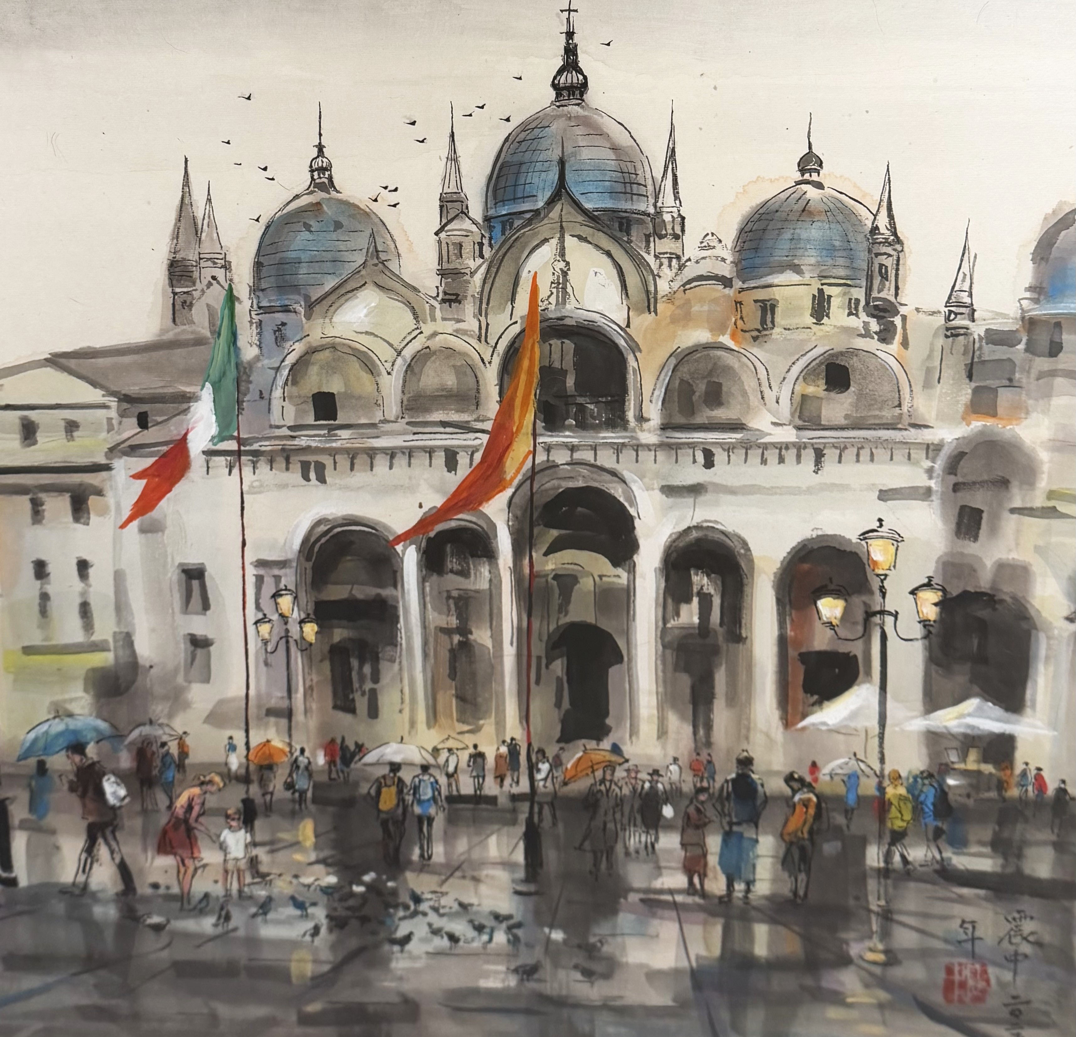 "St. Marks"<br /> Watercolor, 33x33<br /> No. 49