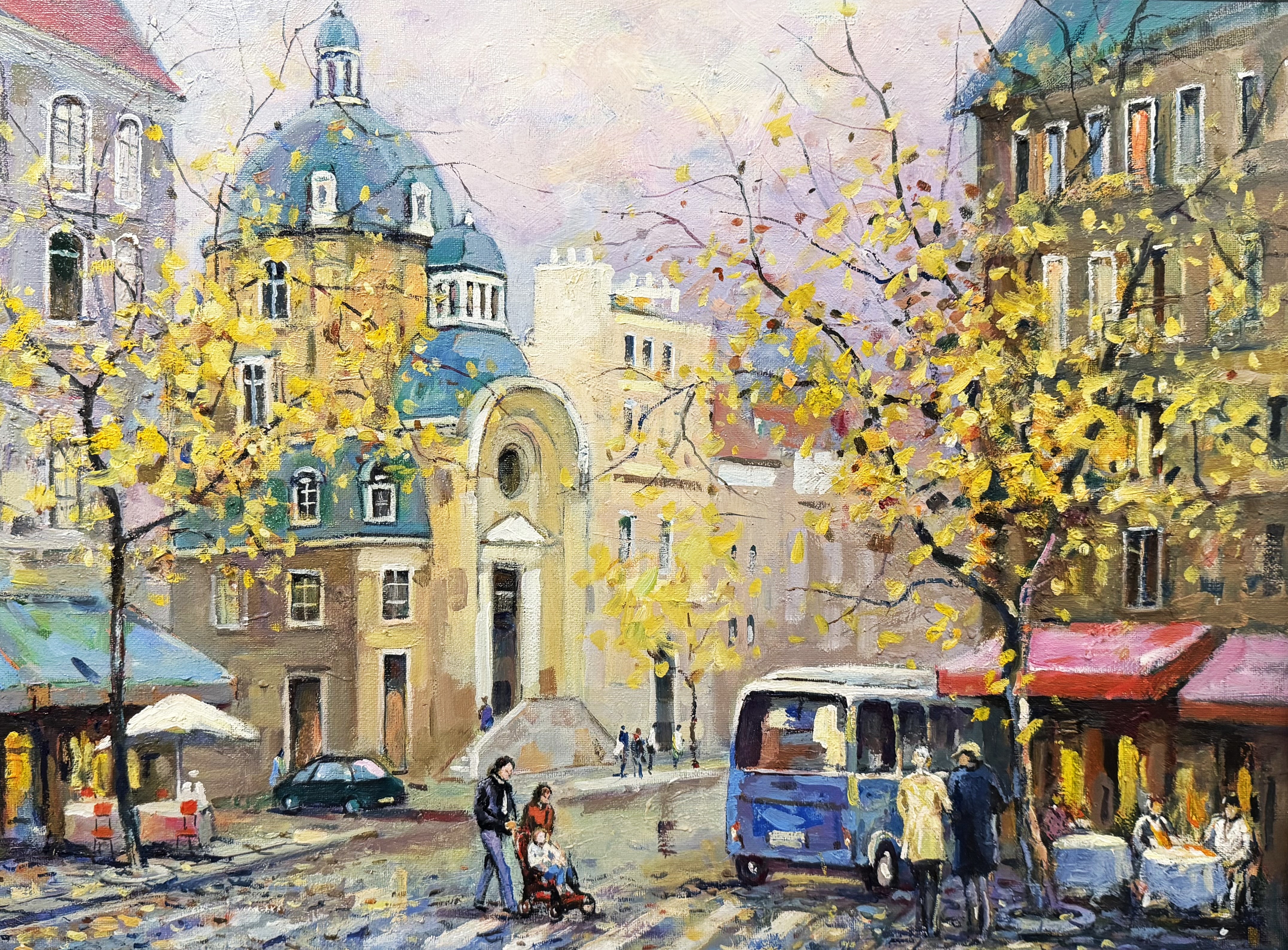 "Paris - Blue Bus"<br /> Oil, 21x27<br /> No. 62