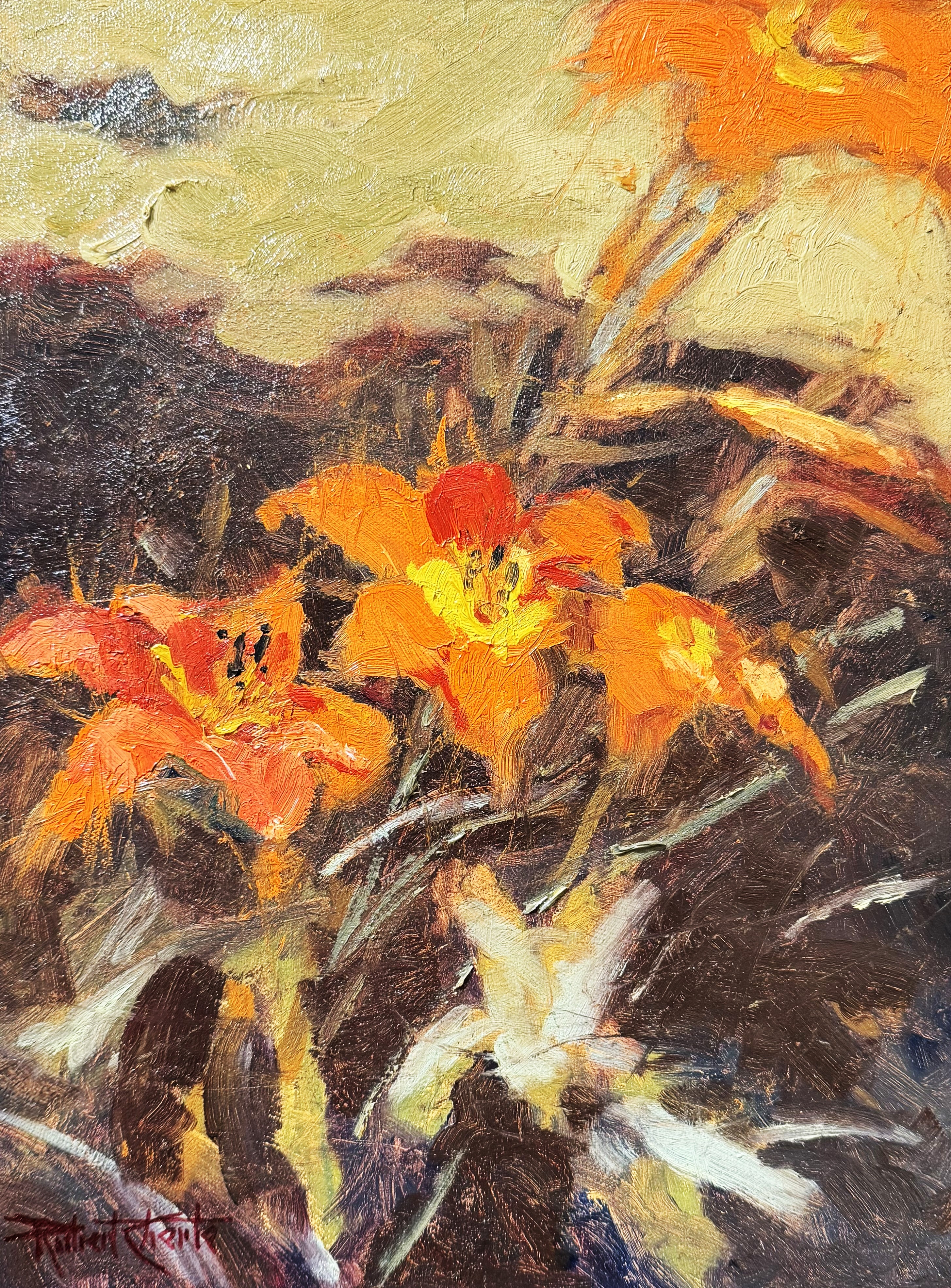 "Daylilies" <br /> Oil, 16x12