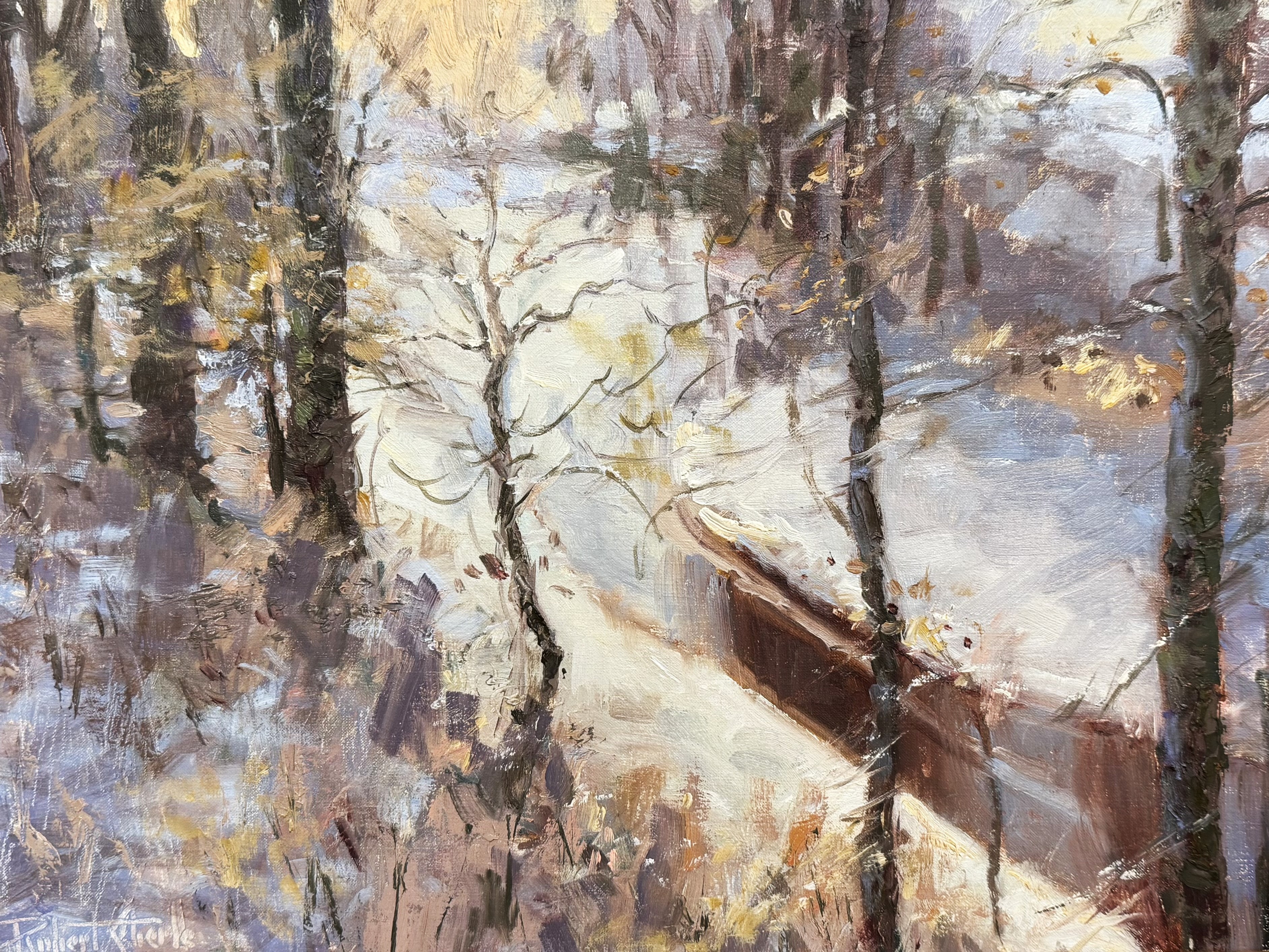 "The Brook's Quiet Journey" <br /> Oil, 12x16