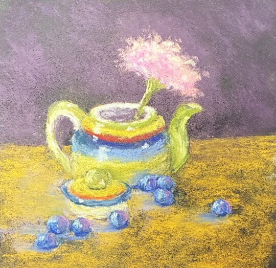Teapot with Blueberries