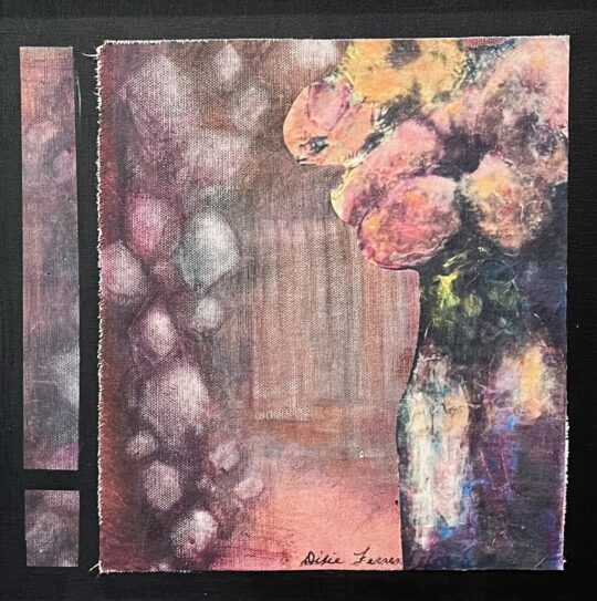 Flowers in a Reflective Vase